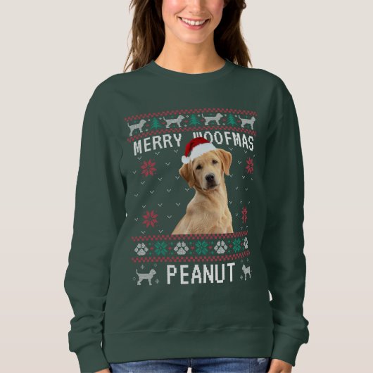 Custom Dog Ugly Christmas Sweatshirt with Photo (Voorkant)