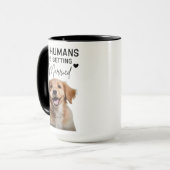 Custom Dog Verloving, mensen gaan trouwen Mok (Voorkant links)