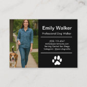 Custom Dog Walker Business Card with Photo Visitekaartje (Voorkant)