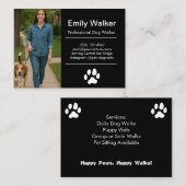 Custom Dog Walker Business Card with Photo Visitekaartje (Voorkant / Achterkant)