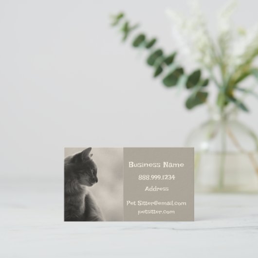 Custom Dog Walker, Pet Sitting Business Service Visitekaartje (Staand voorkant)