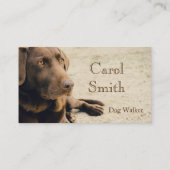 Custom Dog Walker, Pet Sitting Business Service Visitekaartje (Achterkant)