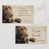 Custom Dog Walker, Pet Sitting Business Service Visitekaartje (Voorkant / Achterkant)