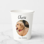Custom Dog Wedding Favor Dog of Honor Photo cheers Papieren Bekers (Achterkant)