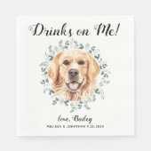 Custom Dog Wedding Open Bar Golden Retriever Servet (Voorkant)