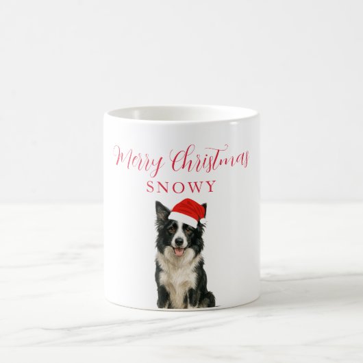 Custom Dog with Santa Hat Christmas Koffiemok (Center)