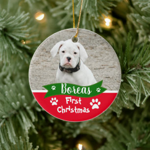 Custom Dogs First Christmas Keramisch Ornament