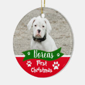 Custom Dogs First Christmas Keramisch Ornament (Links)