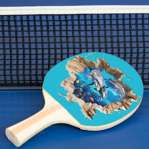 Custom Dolphin Design - Cadeau voor kinderen en vo Tafeltennisbatje