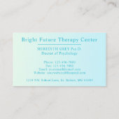 Custom Donker Blauwgroen Groen Bruin Artsen Fancy Visitekaartje (Achterkant)