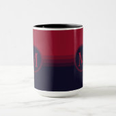 Custom Donker Navy Blauw Rood Maroon Kleur Blok Mok (Midden)