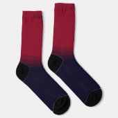 Custom Donker Navy Blauw Rood Maroon Kleur Blok Sokken (Rechts)