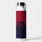 Custom Donker Navy Blauw Rood Maroon Kleur Blok Waterfles (Voorkant)