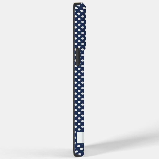 Custom Donker Navy Blauw Wit Polka Dot Design Case-Mate iPhone Case (Achterkant / Rechts)