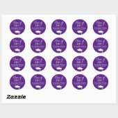 Custom Donker Paarse & Wit Afstuderen Sticker (Vel)