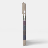 Custom Donkerblauw Beige Bruin Paarse Groene Strep iPhone Hoesje (Linkerkant)