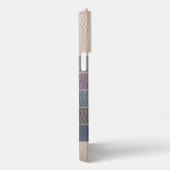 Custom Donkerblauw Beige Bruin Paarse Groene Strep iPhone Hoesje (Rechterkant)