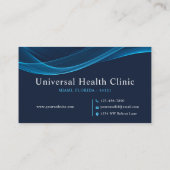 Custom Donkerblauw Wit Artsen Fancy Visitekaartje (Achterkant)