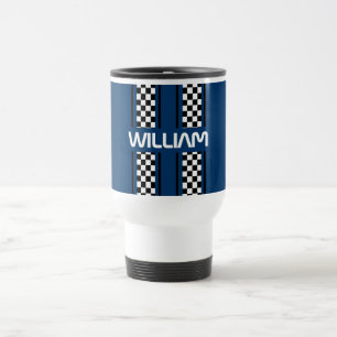 Custom Donkerblauw Zwart Auto Race Sport Reisbeker