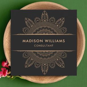 Custom Donkergrijs Bruin Roze Perzik Professional Vierkante Visitekaartje