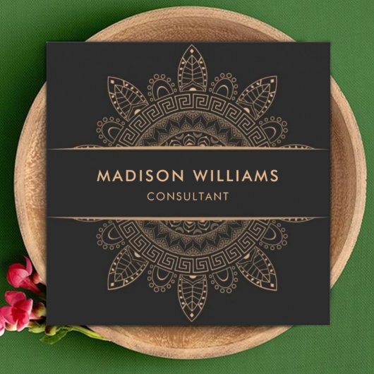 Custom Donkergrijs Bruin Roze Perzik Professional Vierkante Visitekaartje