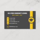 Custom Donkergrijs Zwart Geel College Professional Visitekaartje (Achterkant)