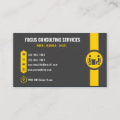 Custom Donkergrijs Zwart Geel Consulting medewerke Visitekaartje (Achterkant)