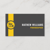 Custom Donkergrijs Zwart Geel Creatief & Media Visitekaartje (Voorkant)