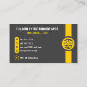 Custom Donkergrijs Zwart Geel Creatief & Media Visitekaartje (Achterkant)