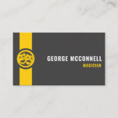 Custom Donkergrijs Zwart Geel Creatief & Media Visitekaartje (Voorkant)