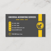 Custom Donkergrijs Zwart Geel Finance Professional Visitekaartje (Achterkant)