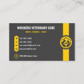 Custom Donkergrijs Zwart Geel Huisdier Care Servic Visitekaartje (Achterkant)
