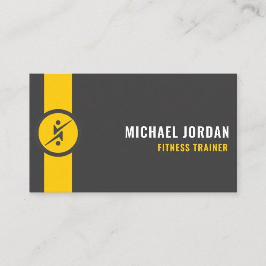 Custom donkergrijs zwart geel kunst en design visitekaartje (Voorkant)