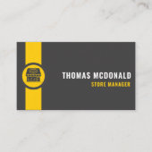 Custom Donkergrijs Zwart Geel Retail Shop Visitekaartje (Voorkant)