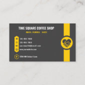 Custom Donkergrijs Zwart Geel Small Business Visitekaartje (Achterkant)