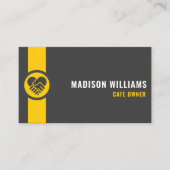 Custom Donkergrijs Zwart Geel Small Business Visitekaartje (Voorkant)