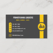 Custom Donkergrijs Zwart Geel Vervoer Visitekaartje (Achterkant)