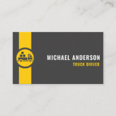 Custom Donkergrijs Zwart Geel Vervoer Visitekaartje (Voorkant)