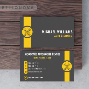 Custom Donkergrijs Zwart Geel Vervoer Visitekaartje