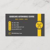 Custom Donkergrijs Zwart Geel Vervoer Visitekaartje (Achterkant)