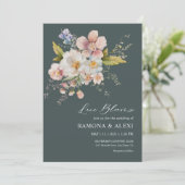 Custom Donkergroen Wit Roze Voor Altijd Liefde Tro Kaart (Staand voorkant)