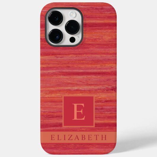 Custom Donkerrood Maroon Roze Marmer Strepen Case-Mate iPhone Case (Achterkant)