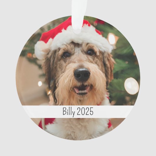 Custom Double Sided Dog Pet Christmas Ornament (voorkant)