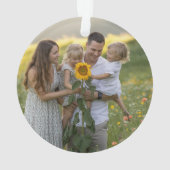 Custom Double Sided Family Two Photo Christmas Cer Ornament (achterkant)