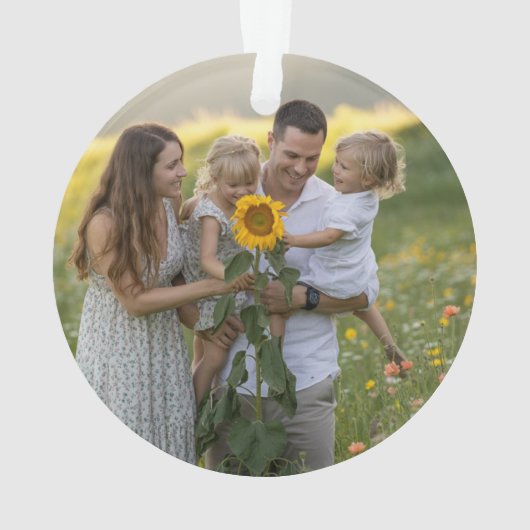 Custom Double Sided Family Two Photo Christmas Cer Ornament (achterkant)