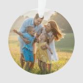 Custom Double Sided Family Two Photo Christmas Cer Ornament (voorkant)