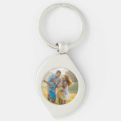 Custom Double Sided Family Two Photo Christmas Cer Sleutelhanger (Voorkant)