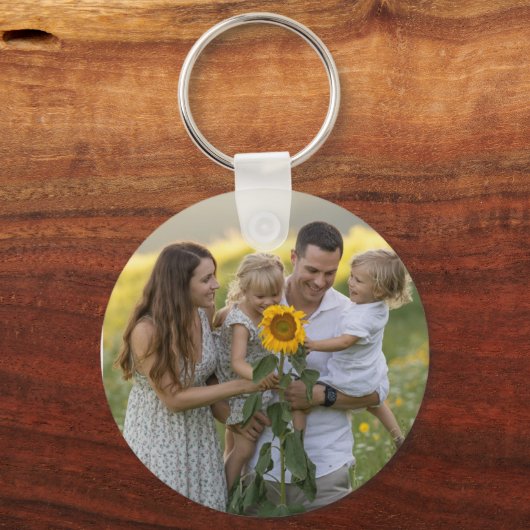 Custom Double Sided Family Two Photo Christmas Cer Sleutelhanger (Achterkant)