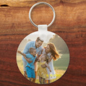 Custom Double Sided Family Two Photo Christmas Cer Sleutelhanger (Voorkant)
