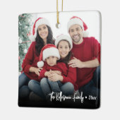 Custom Double Sided Family Two Photo Christmas Keramisch Ornament (Links)